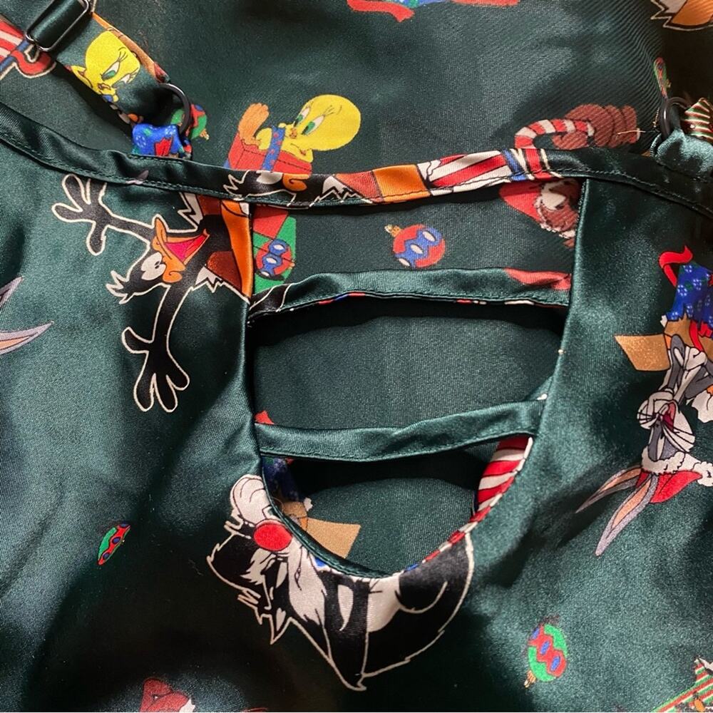 Vintage 1990s Looney Tunes Christmas satin nightie - Picture 5 of 9